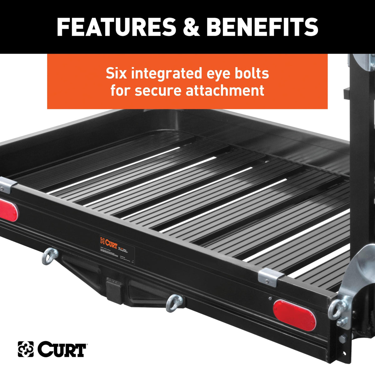 Black Aluminum Hitch Cargo Carrier with Ramp U9862
