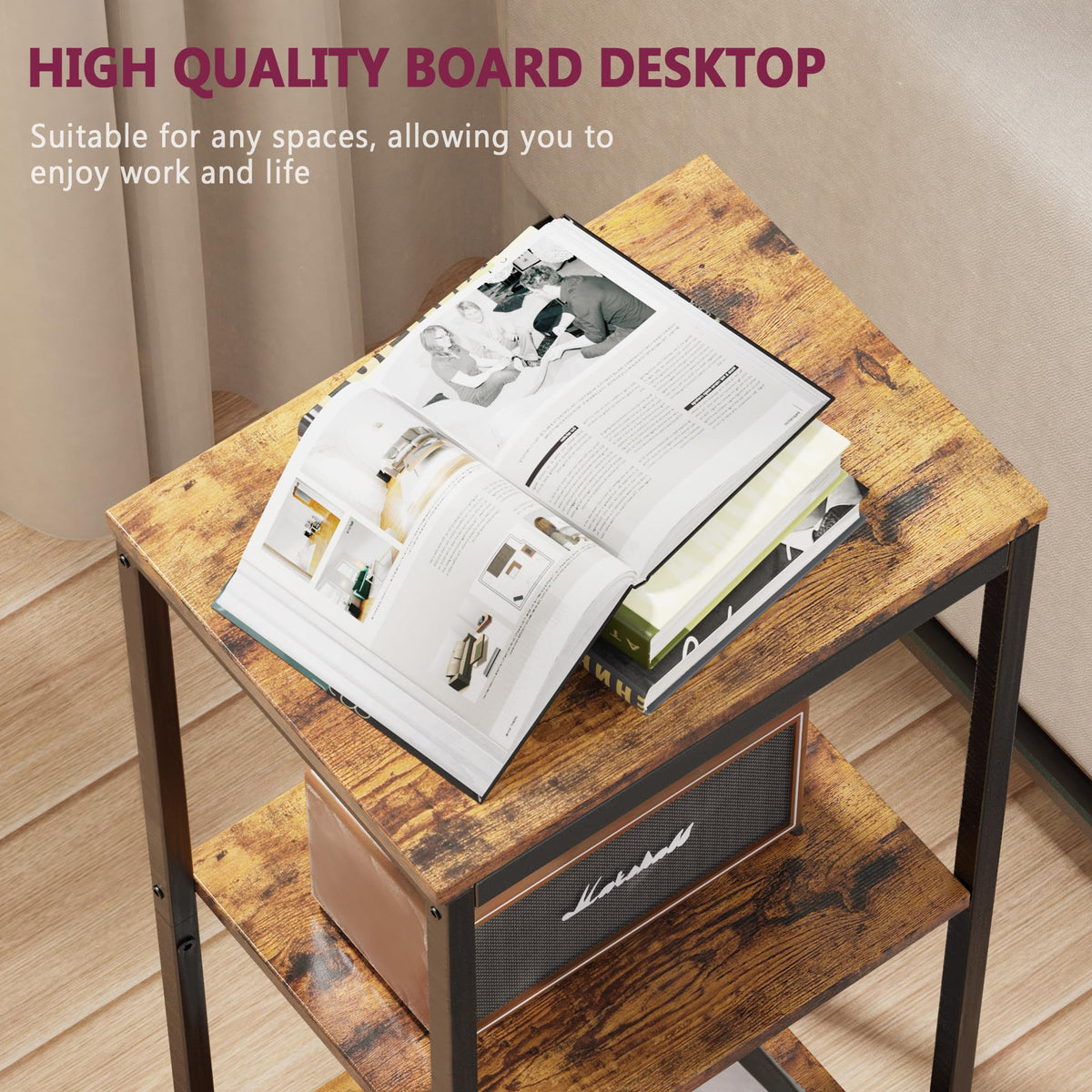 3 Tier End Table with Storage Shelves R439