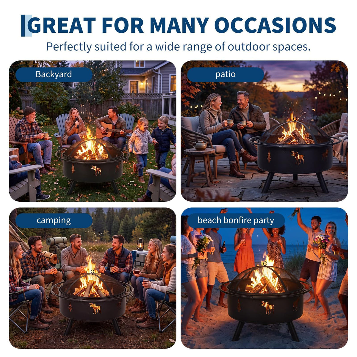 32" Round Wood Burning Fire Pit O9096