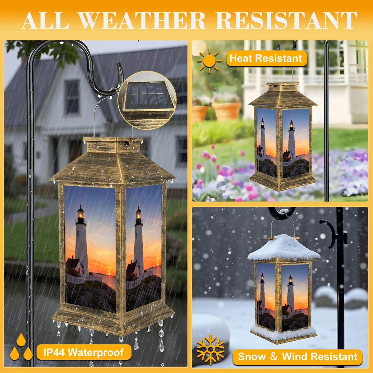 Solar Lantern Outdoor Waterproof LED Hanging Solar Lights B73754