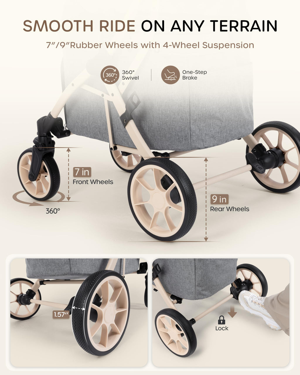 Dog Stroller with Rubber Wheels R96709