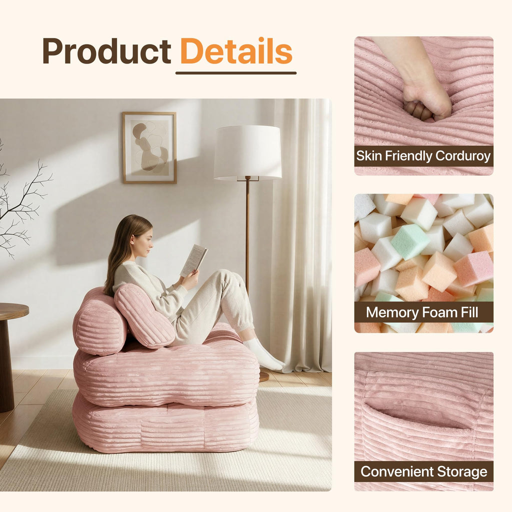 Pink Folding Sofa Bed A875390