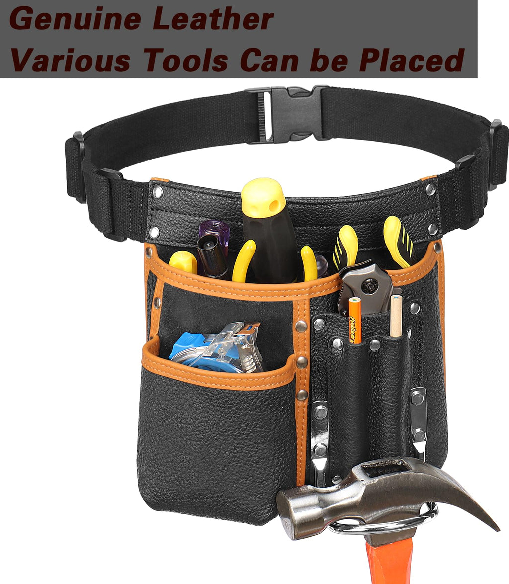 Genuine Leather Tool Belt with Multi Pockets E6339