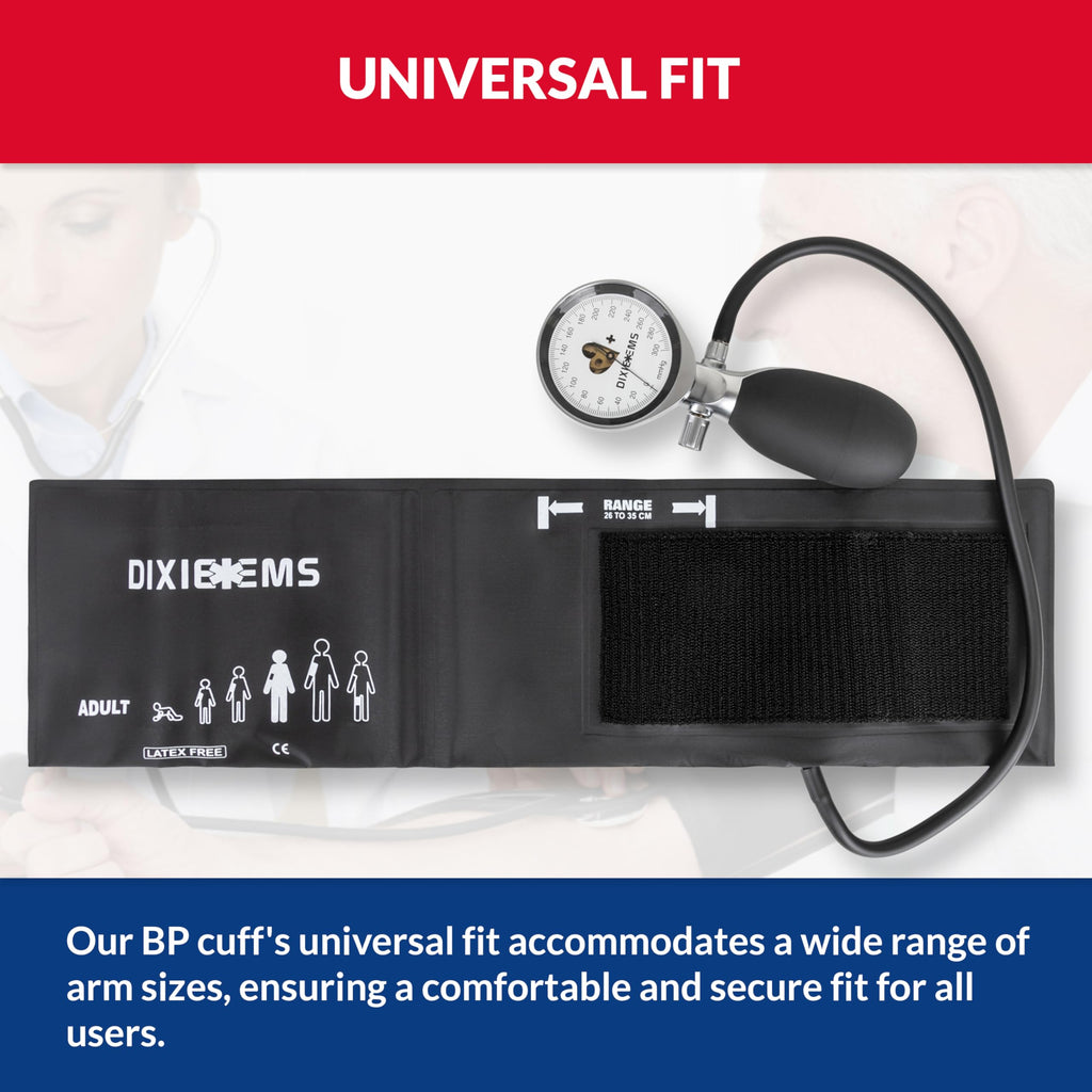 Black Aneroid Sphygmomanometer Blood Pressure Cuff A82026