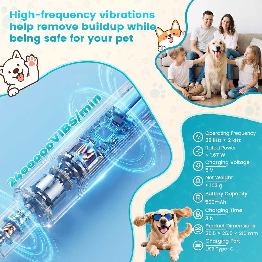 Dog Ultrasonic Tooth Cleaner with LED Light Q830
