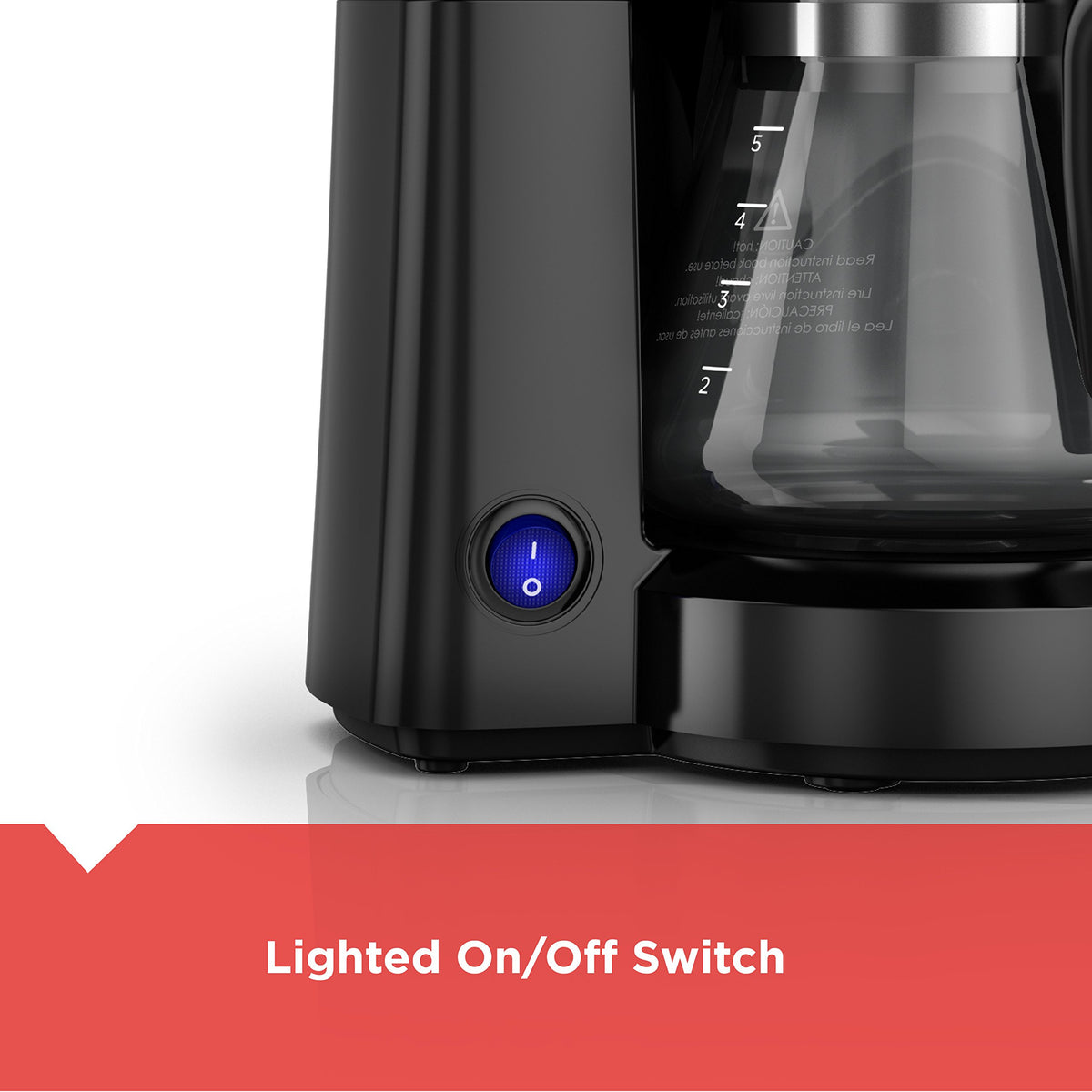 4-in-1 5-Cup Coffee Maker, Black J767