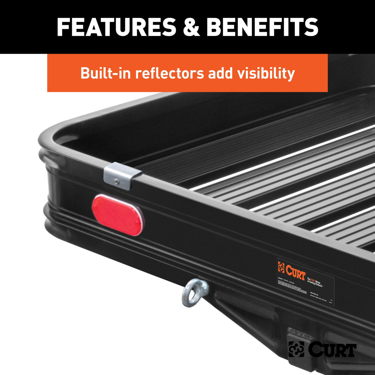 Black Aluminum Hitch Cargo Carrier with Ramp U9862
