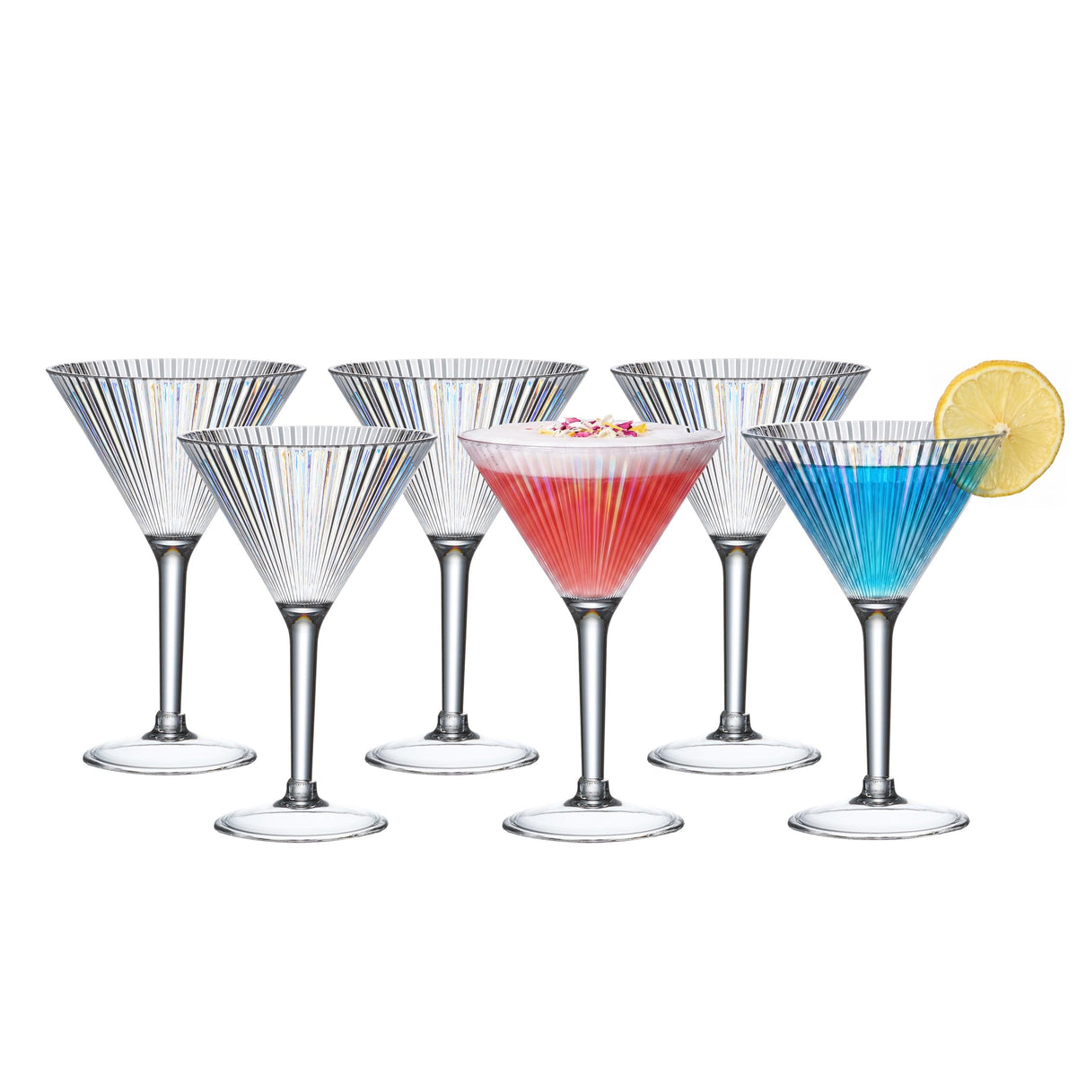 11 oz Set of 6 Clear Acrylic Martini Glasses H96350