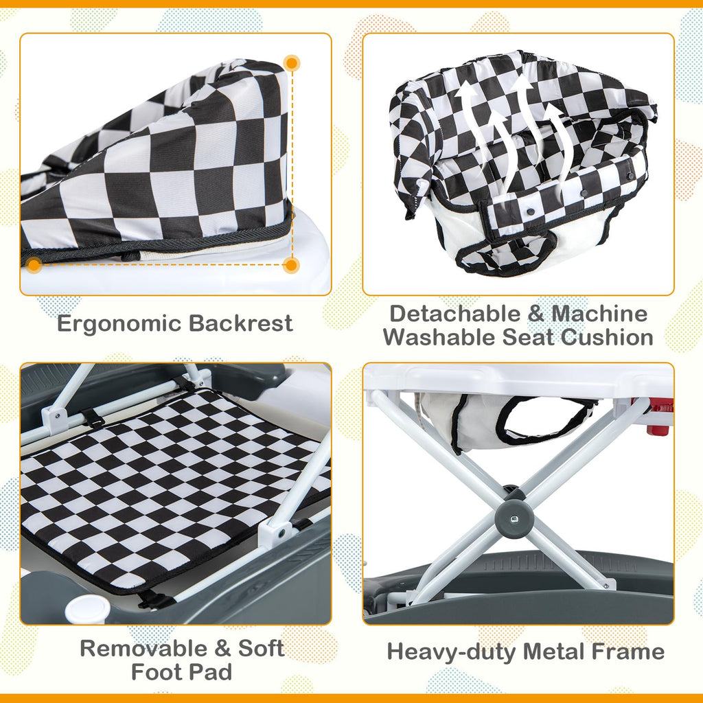 Foldable Adjustable Baby Walker with Wheels K3136