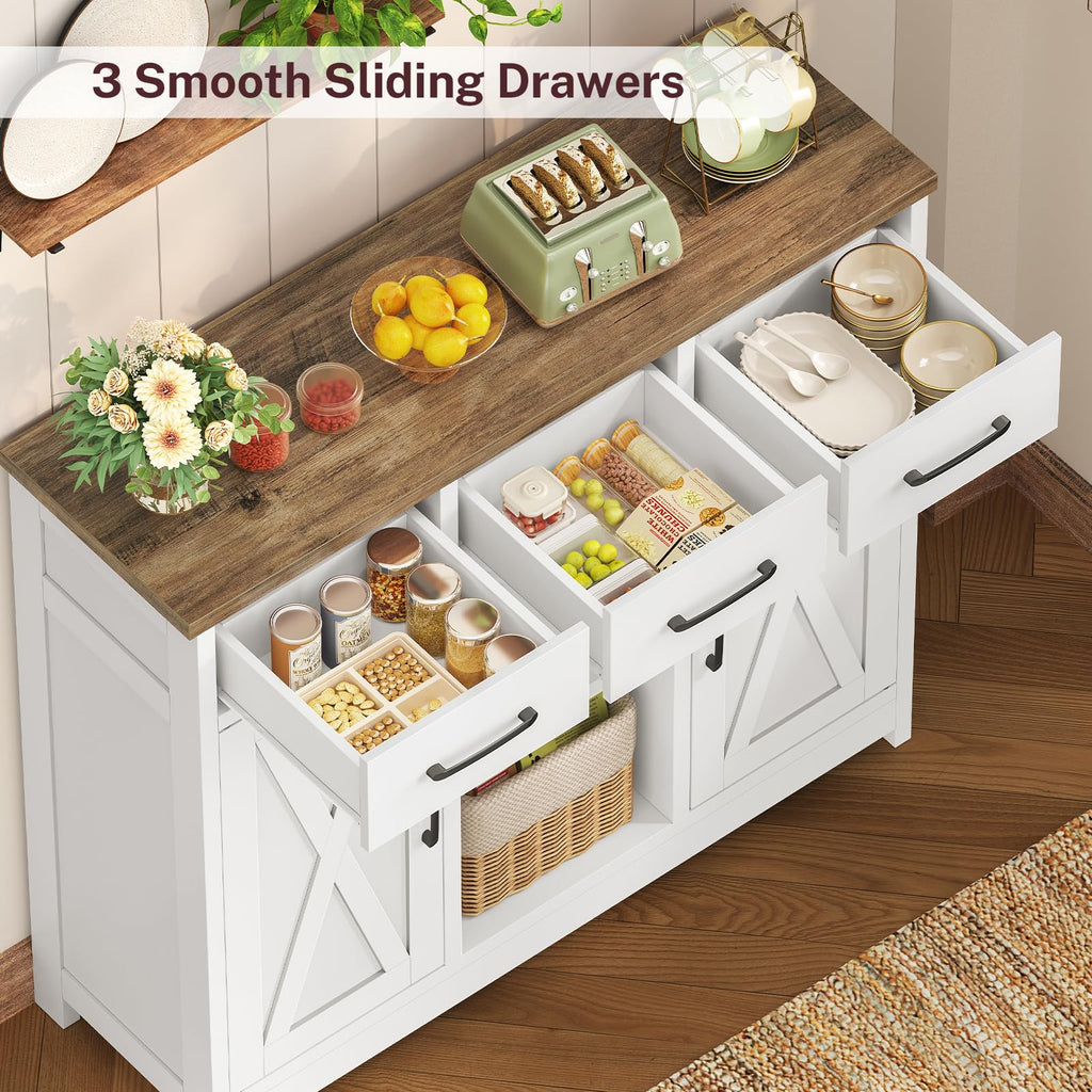 White Storage Cabinet with 3 Drawers and 2 Doors N93069
