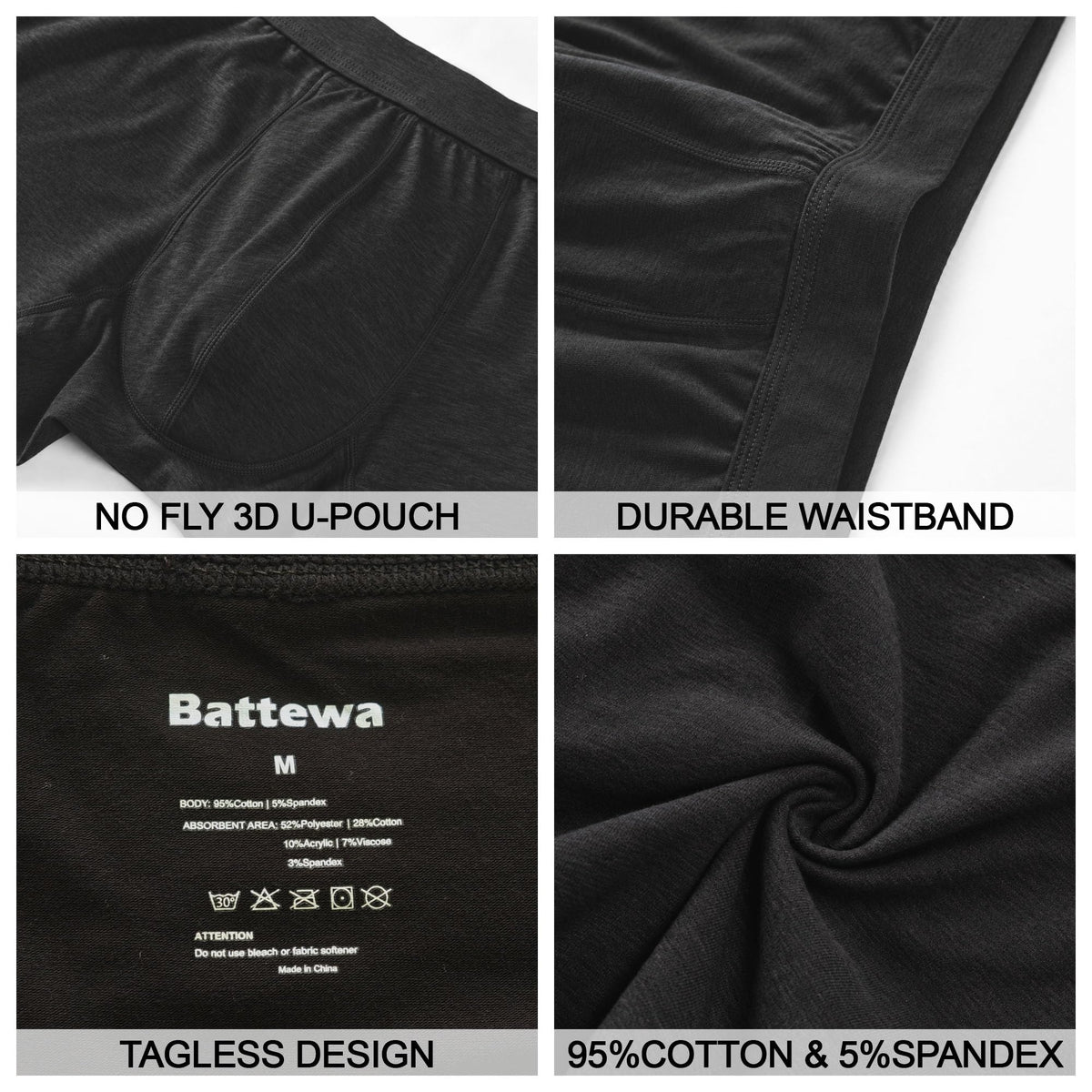 Mens Washable Incontinence Underwear 50ml Absorbent 4XL O399571