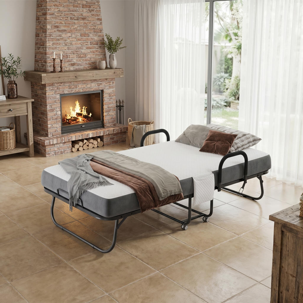 Twin Size Folding Bed with Memory Foam Mattress B805