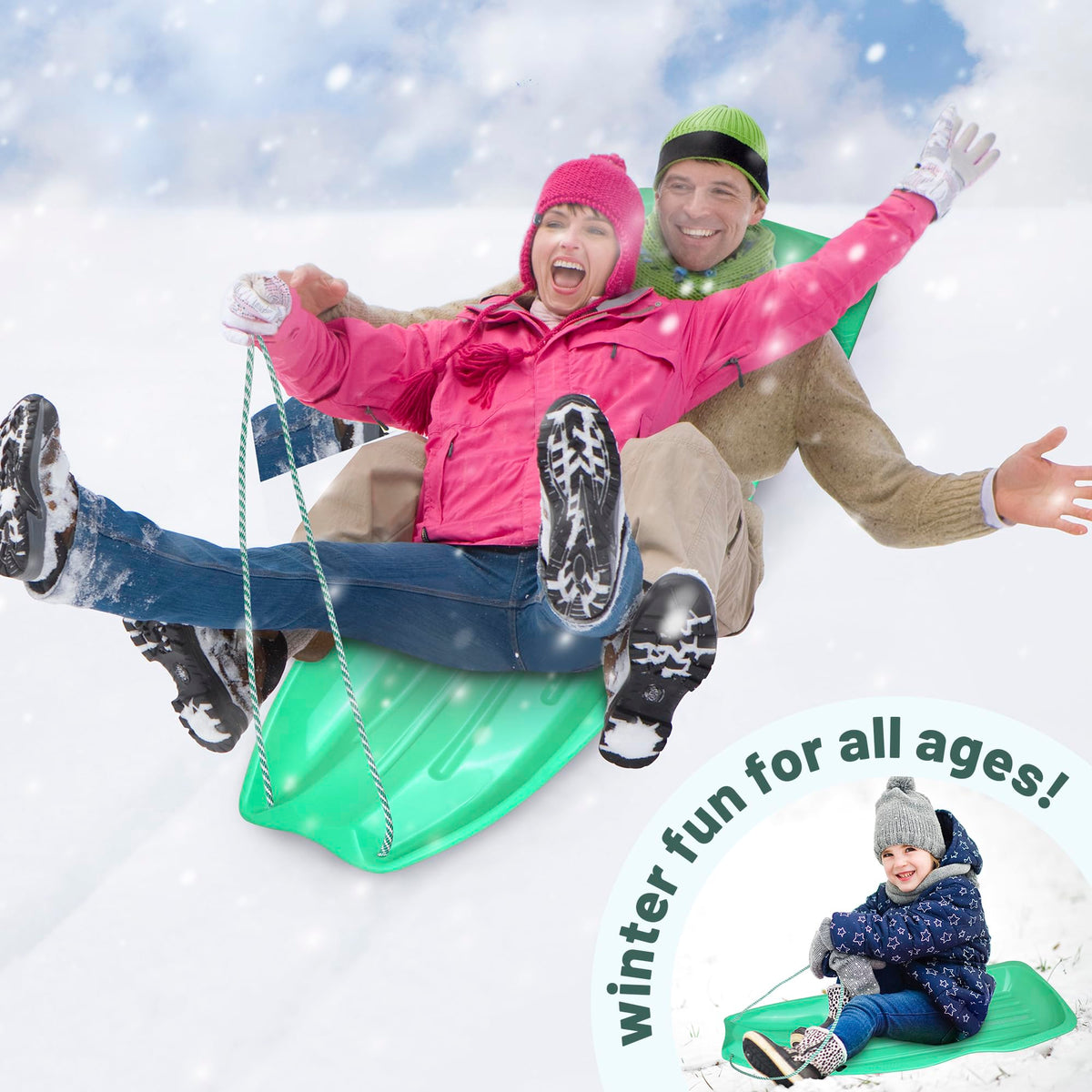 Downhill Toboggan Snow Sled R35073