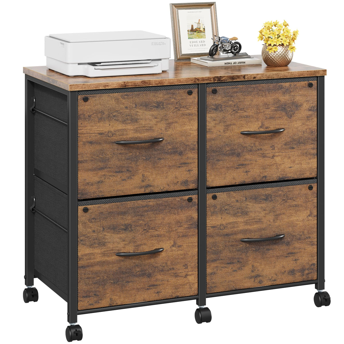 4 Drawer Mobile Lateral File Cabinet I2015