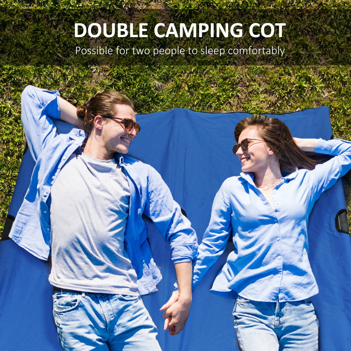 2 Person Folding Camping Cot with Carry Bag B8776