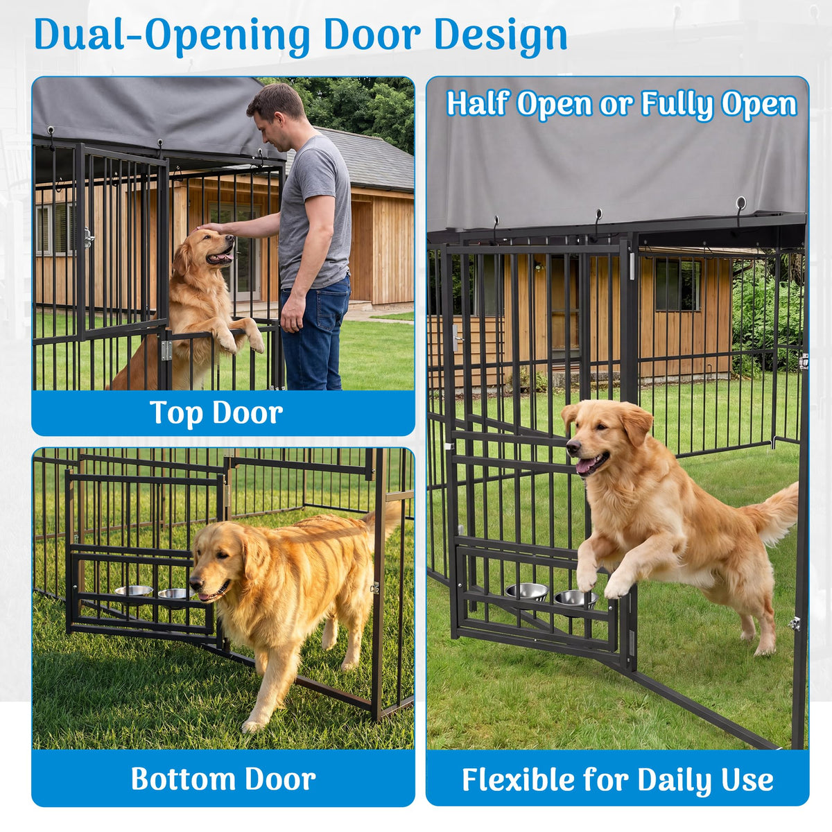 10×10FT Outdoor Dog Kennel with Roof M163479
