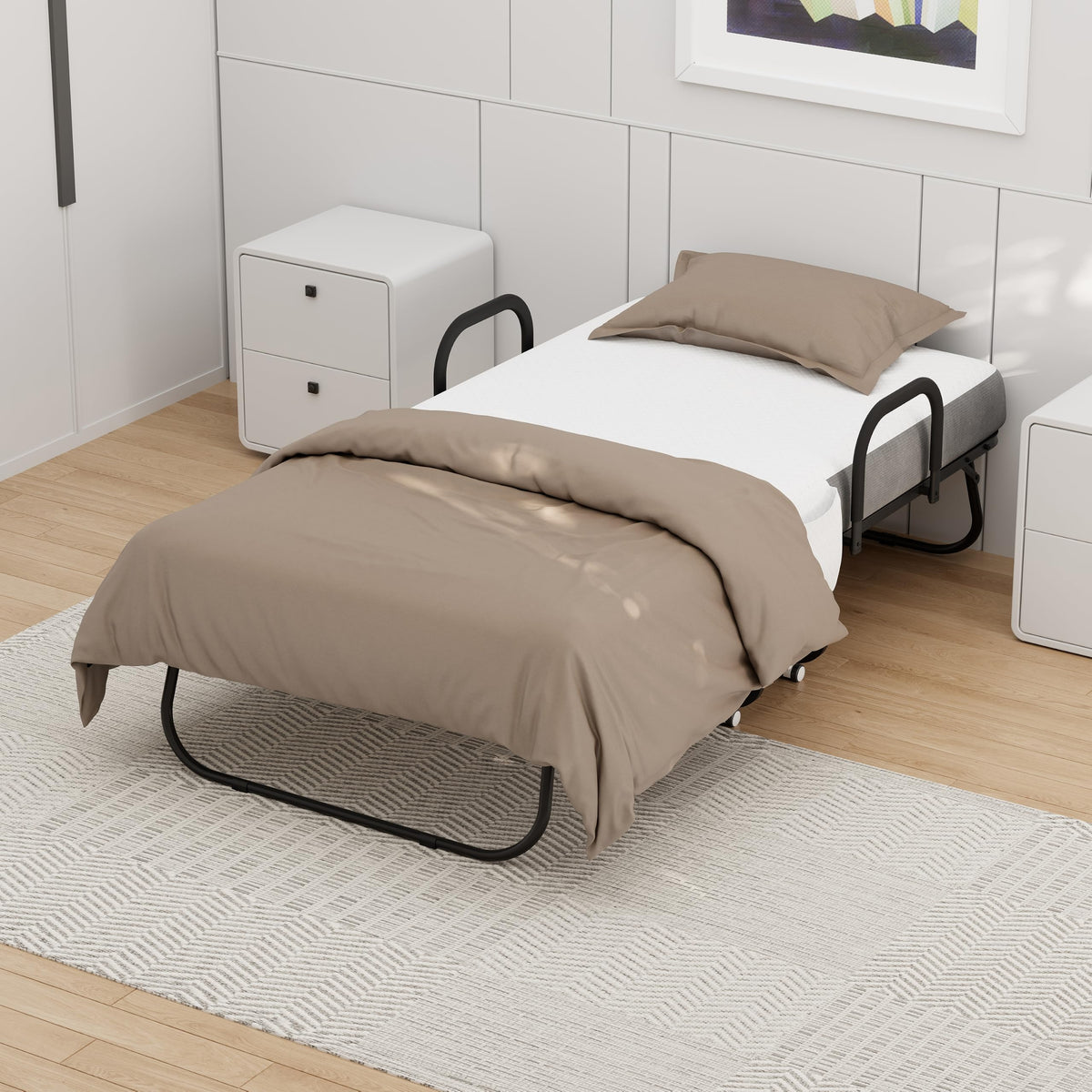 Twin Size Folding Bed with Memory Foam Mattress B805