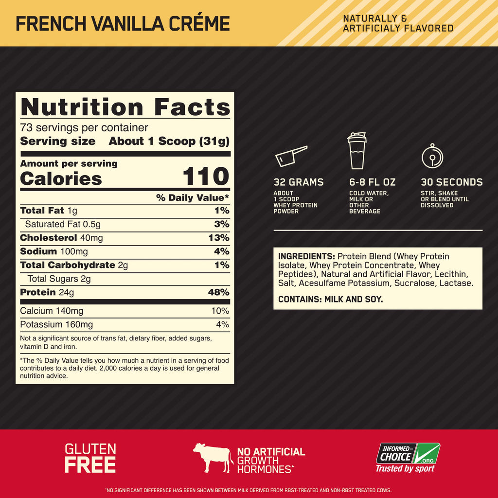 Whey Protein Powder French Vanilla 5 Pound N651162