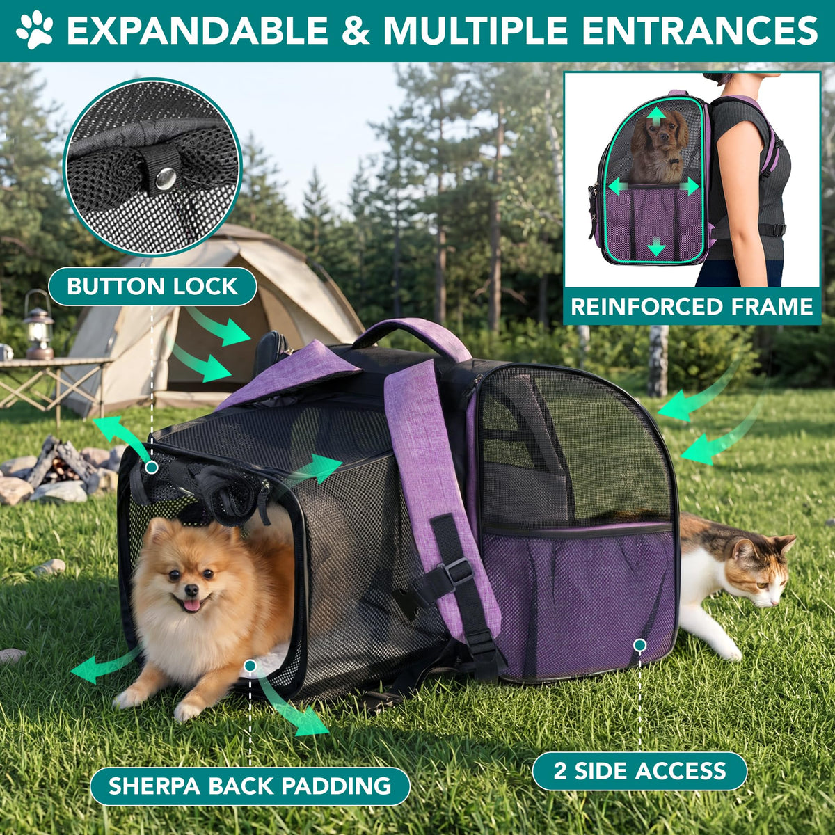 Expandable Dog Cat Backpack Carrier G7525