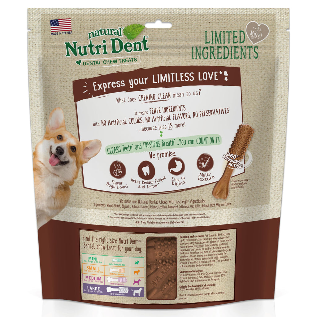 Large Filet Mignon Flavor Dog Dental Chews 20 Count M9966