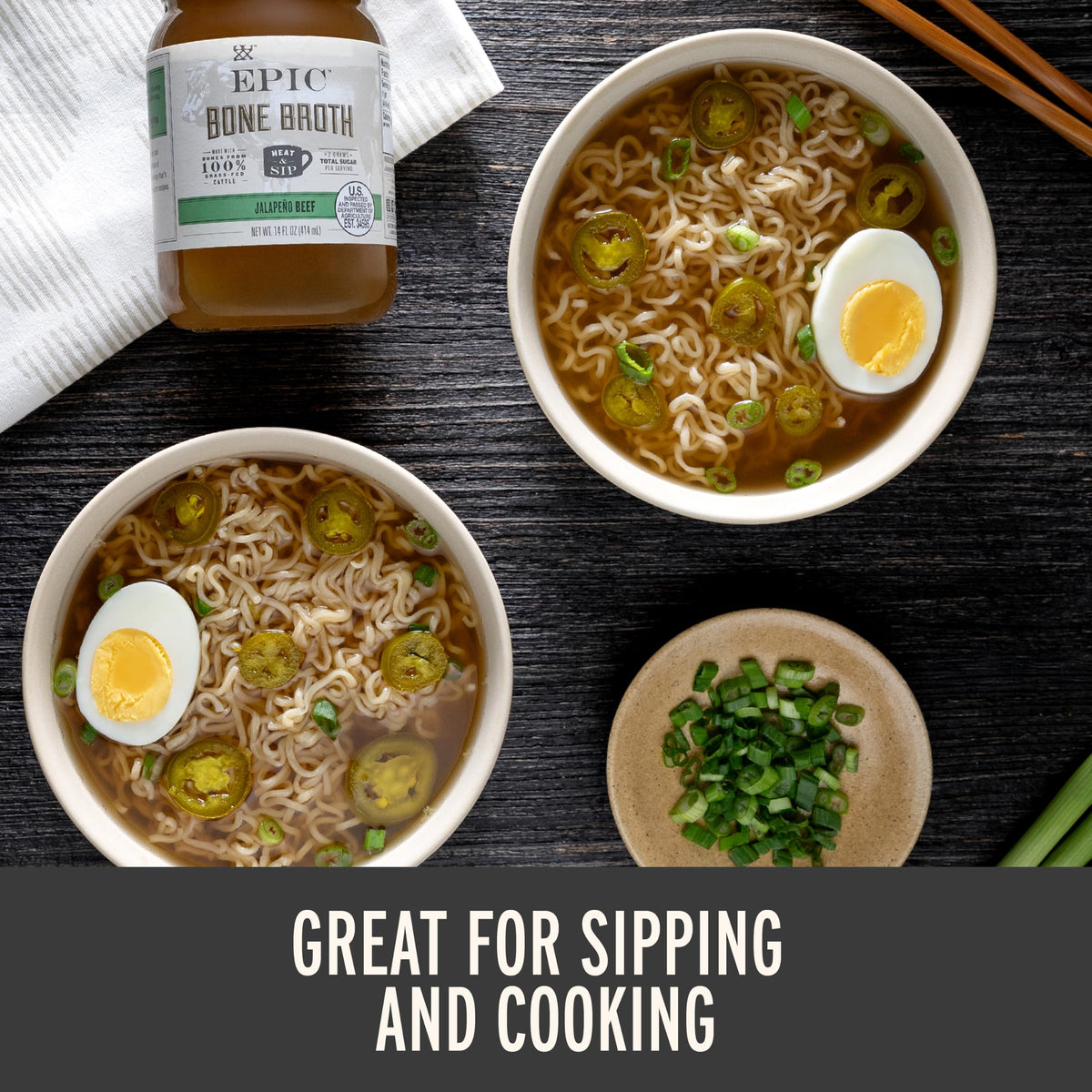 Beef Jalapeno Sea Salt Bone Broth 14 fl oz Pack of 6 Y536634