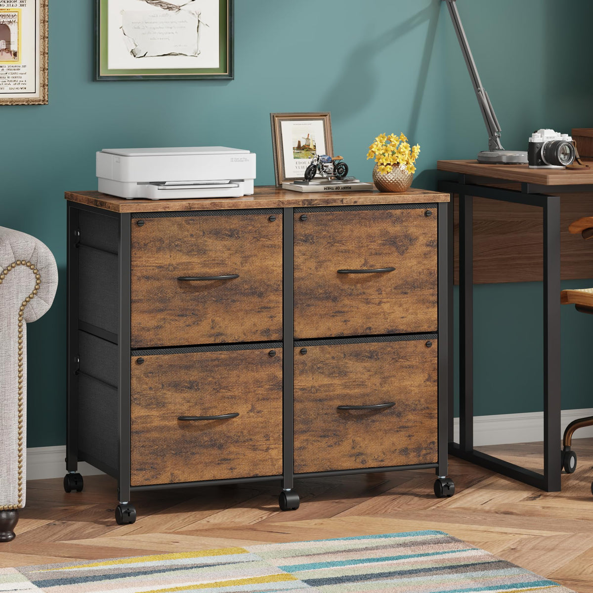 4 Drawer Mobile Lateral File Cabinet I2015