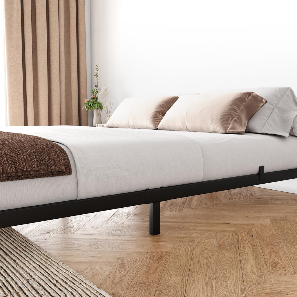 Black Metal Platform Bed Frame Y730731