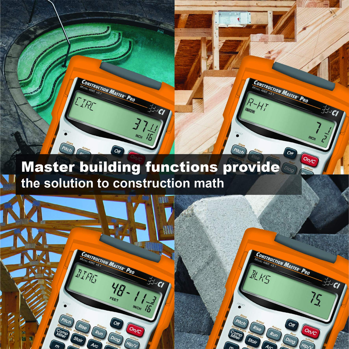 Construction Calculator + Architect Triangular Scale U158
